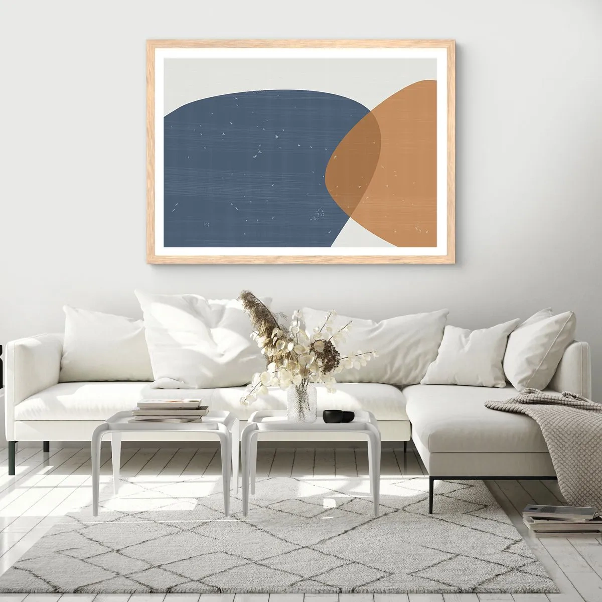 Poster in light oak frame - Ovals and Intersections - 91x61 cm