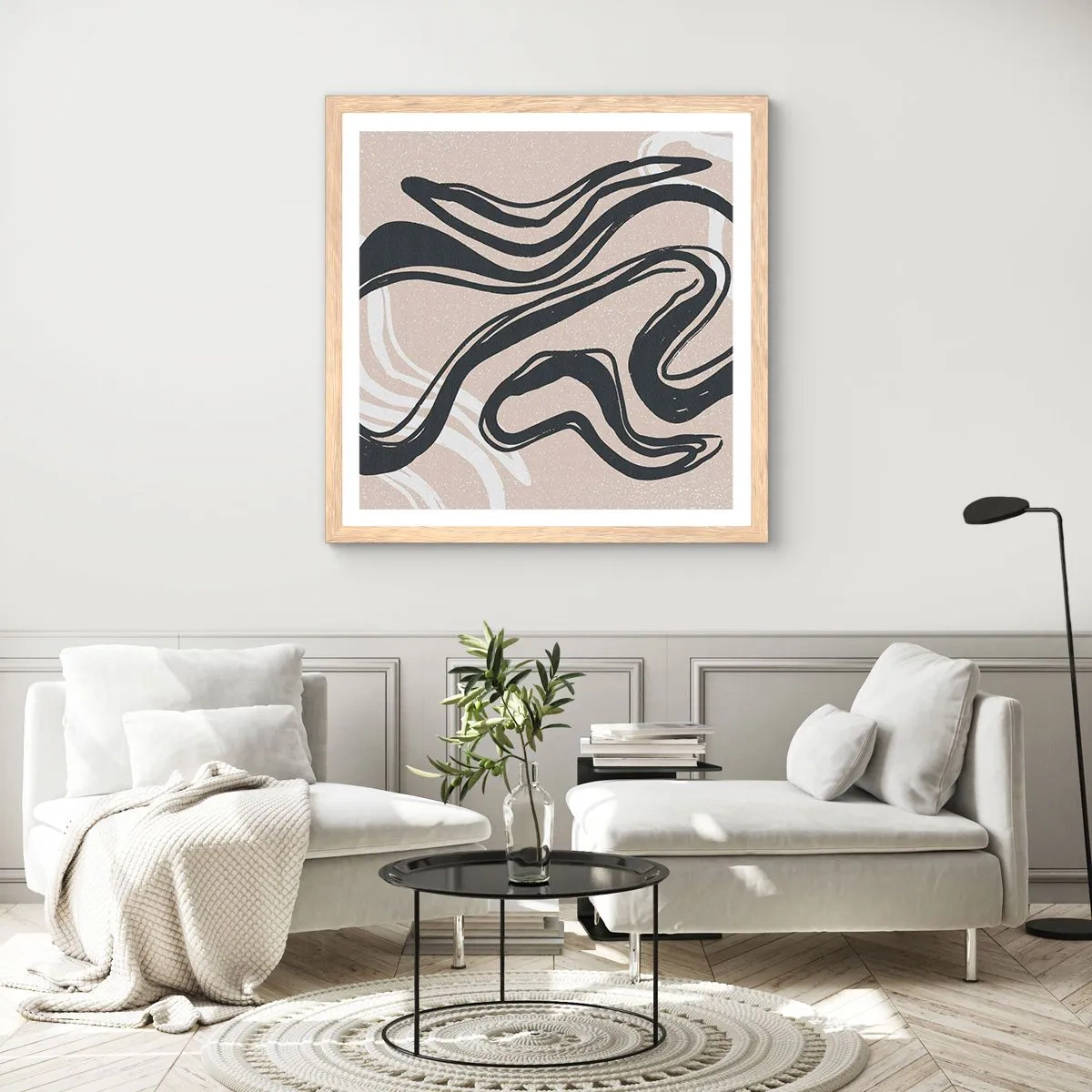 Poster in light oak frame - Multiplied Expression - 50x50 cm