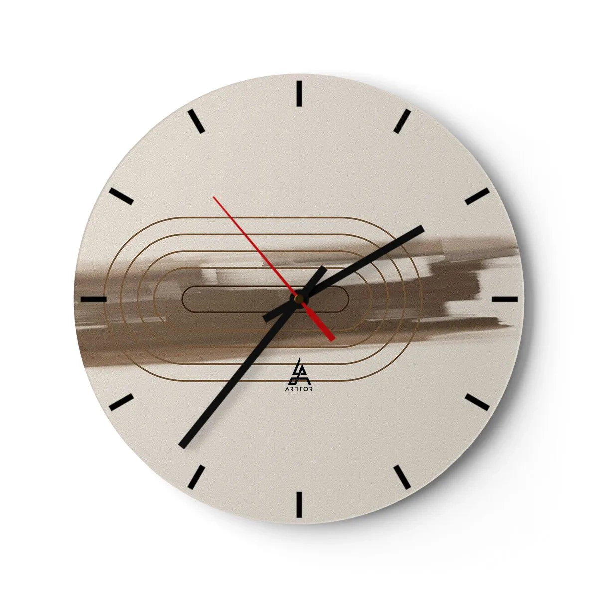 Wall clock - Clock on glass - Blast of Grey - 30x30 cm