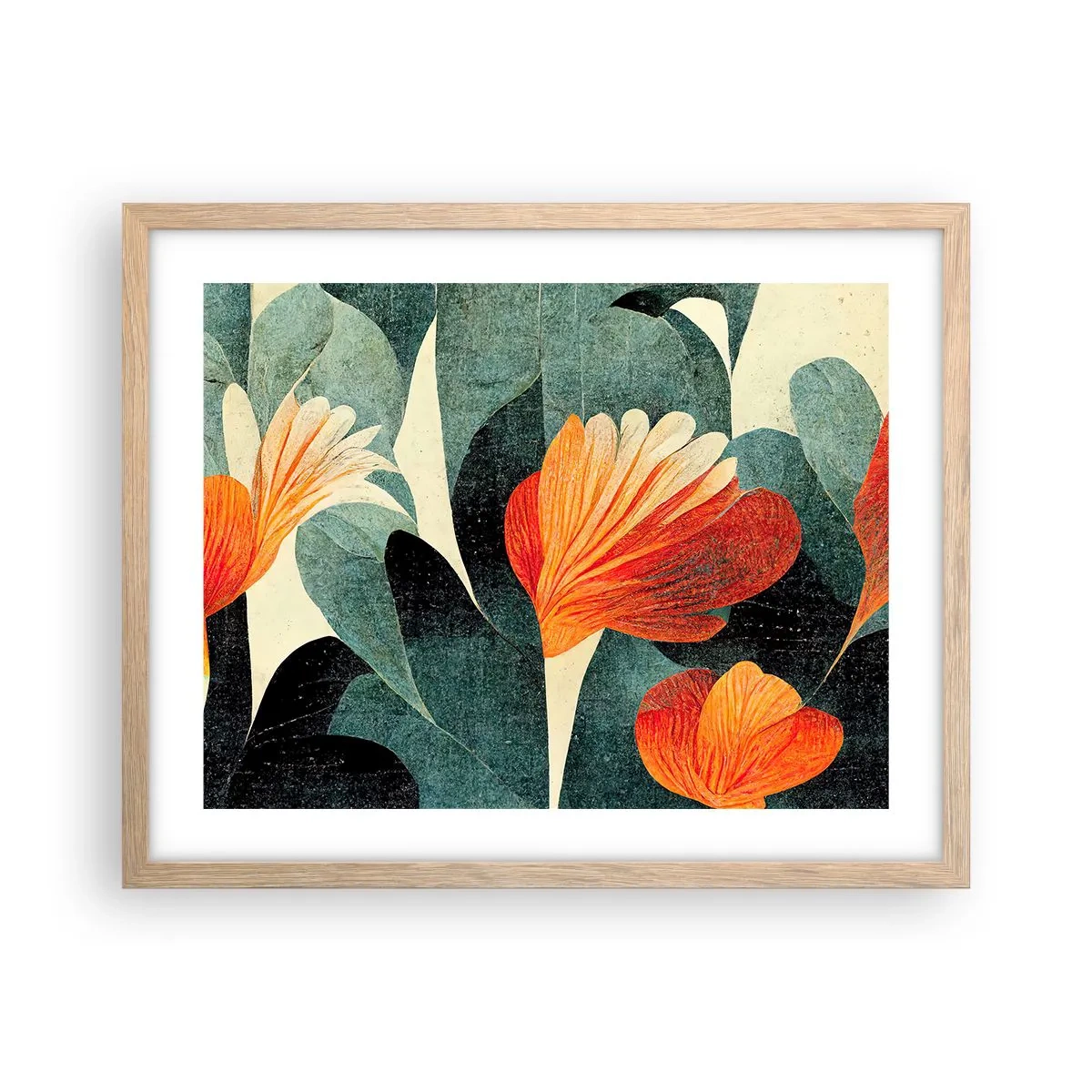 Poster in light oak frame - Heat of the Tropics, Coolness of the Ground - 50x40 cm