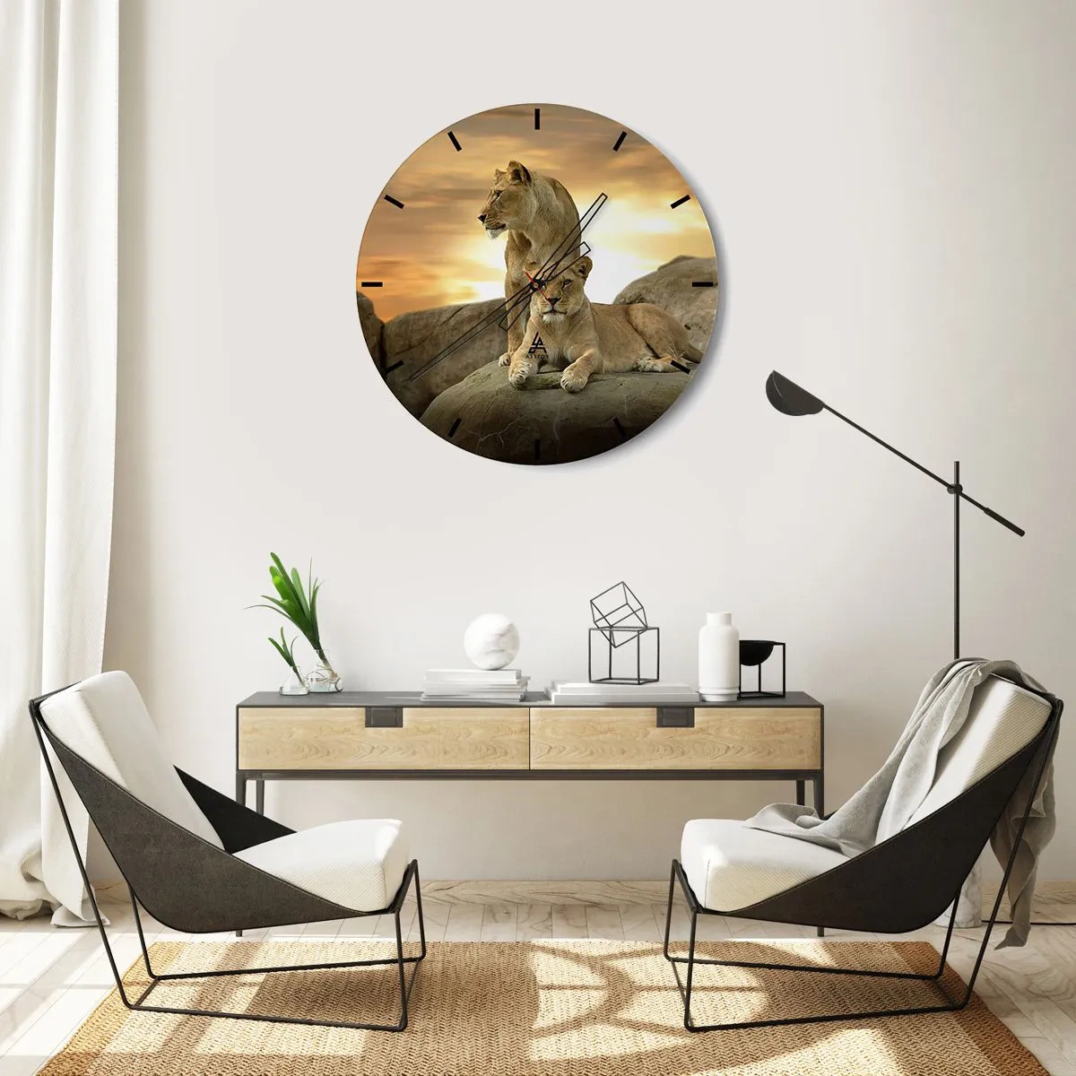 Wall clock - Clock on glass - Royal Majesty - 40x40 cm