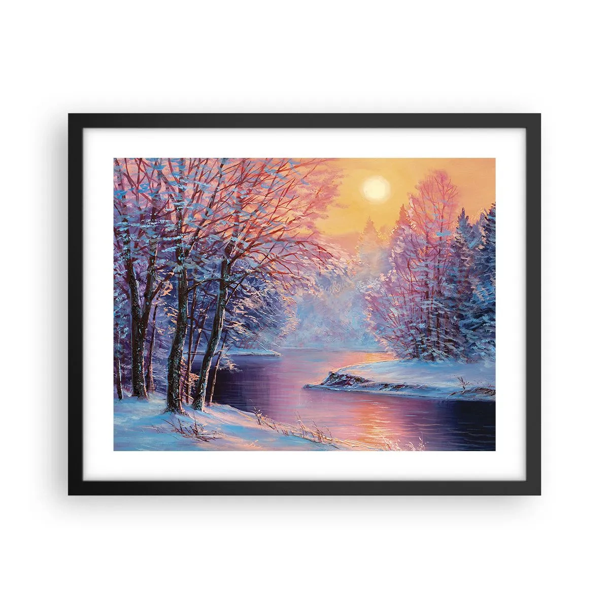 Poster in black frame - Colours of Winter - 50x40 cm