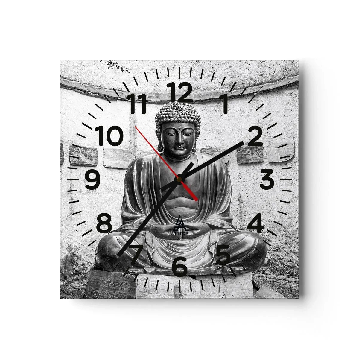 Wall clock - Clock on glass - At the Source of Peace - 30x30 cm