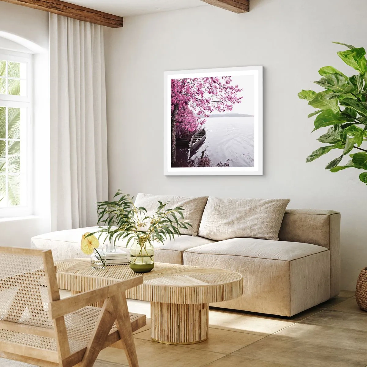 Poster in white frmae - In Pink Silence - 60x60 cm