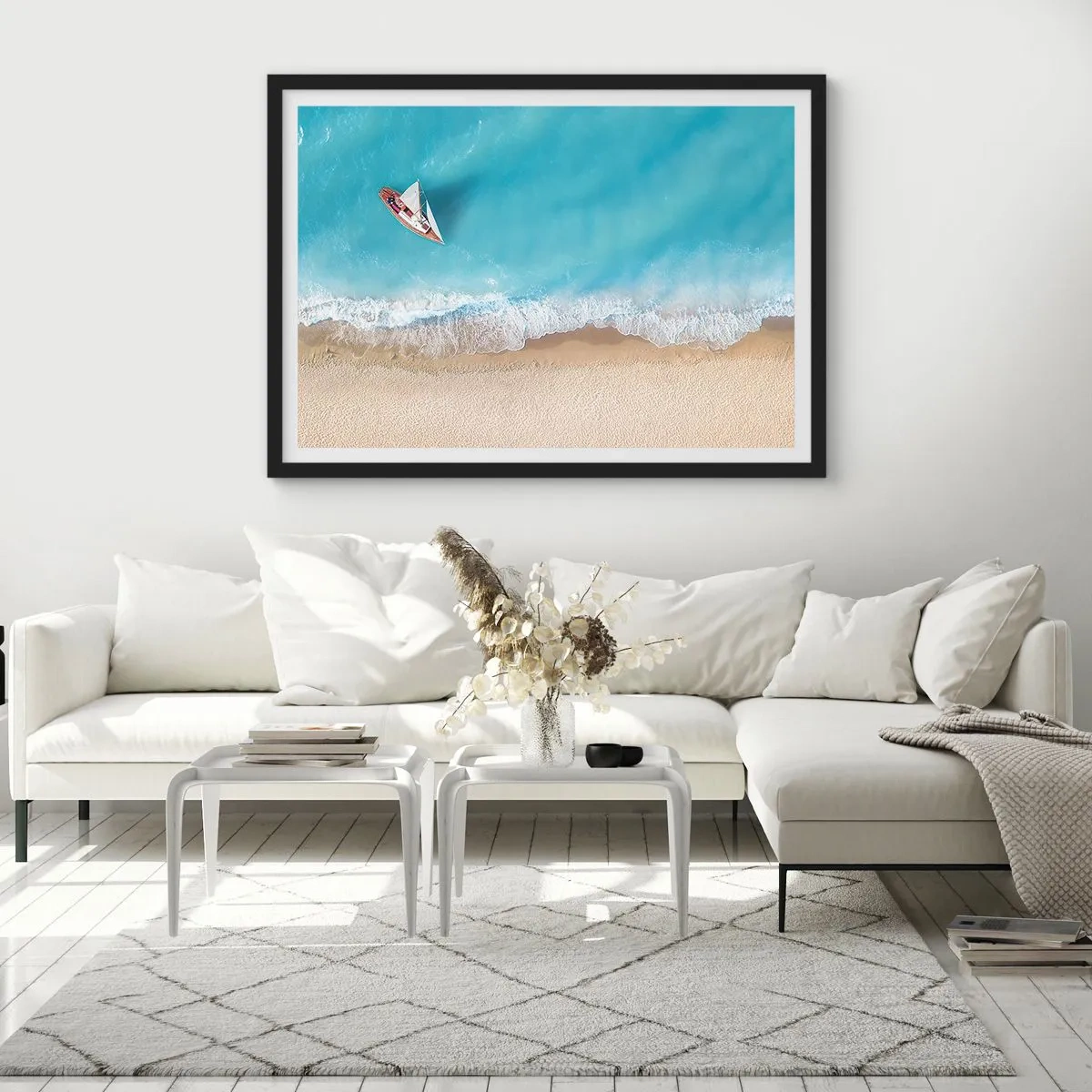 Poster in black frame - On the Border of Blue and Gold - 91x61 cm