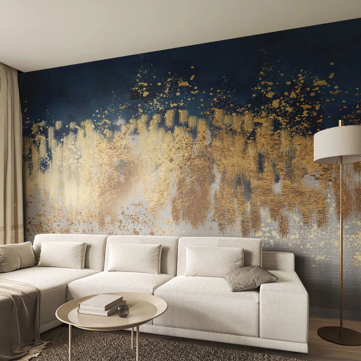 Photo Wallpaper Premium Sand - Modern Composition and Twinkle - Piece, Art Deco, Glamour - 150x105 cm