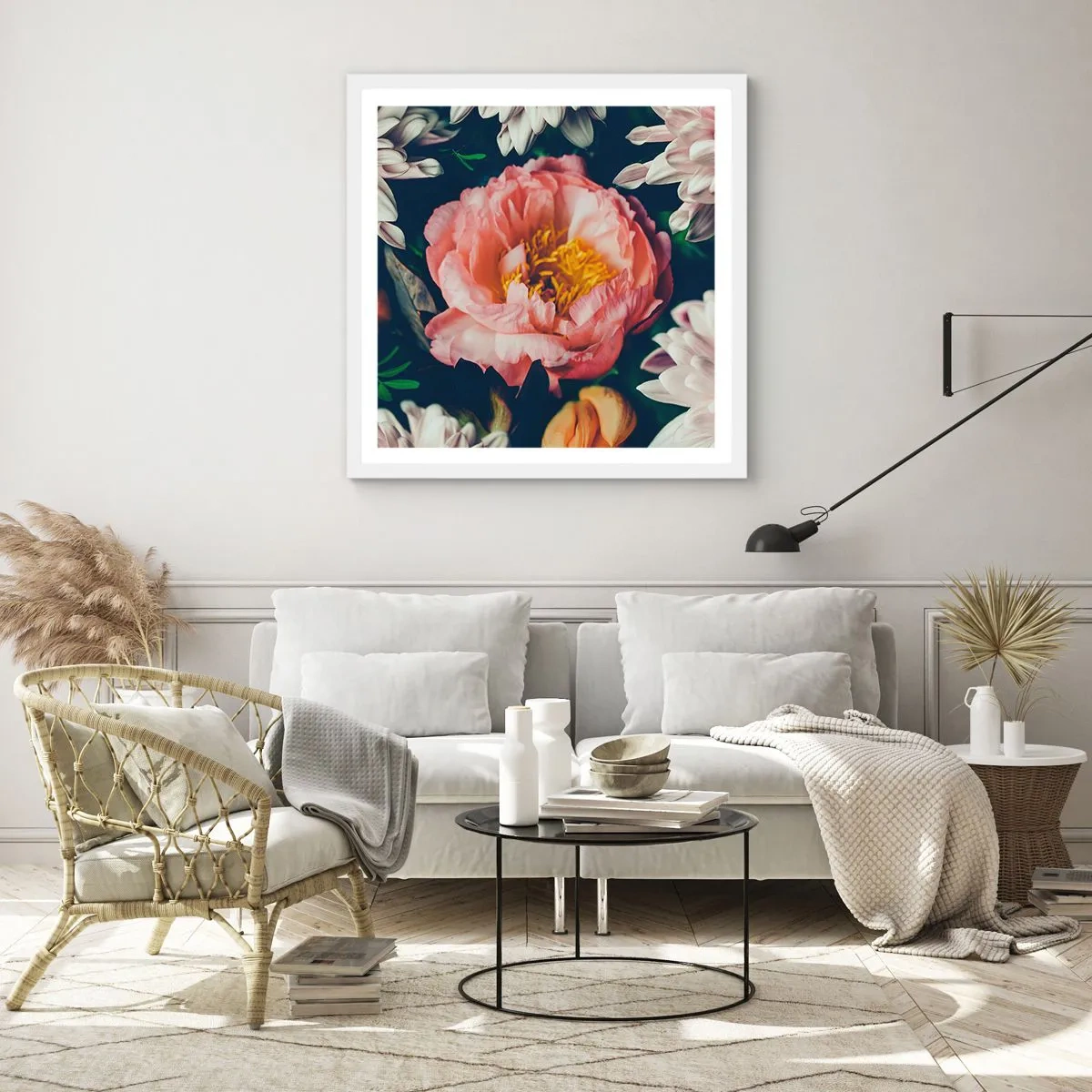 Poster in white frmae - In Baroque Style - 50x50 cm