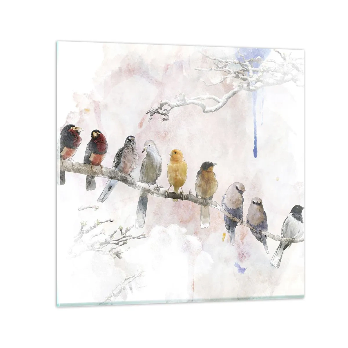 Glass picture - Winged Encounter - 60x60 cm