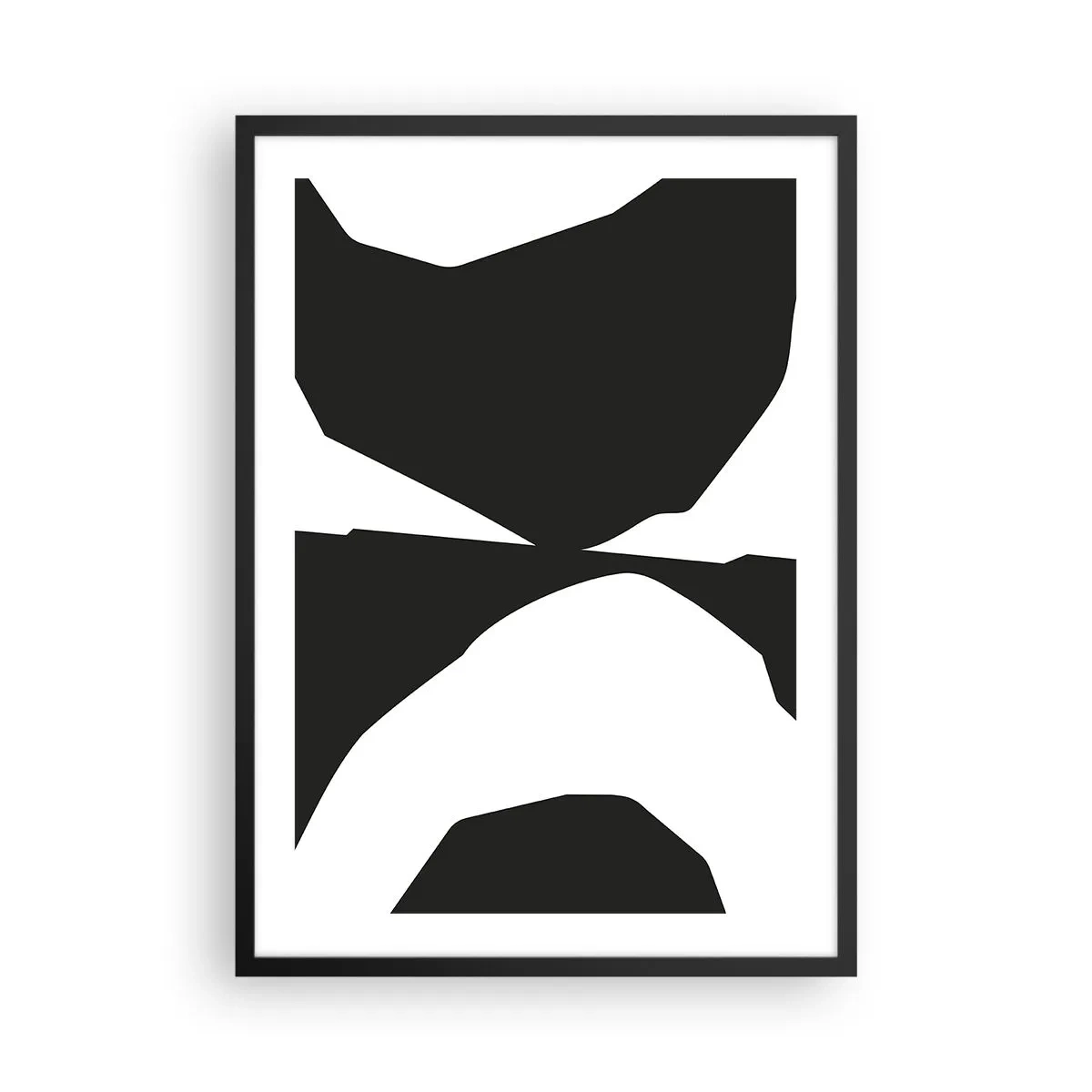 Poster in black frame - Abstract black and white composition - 50x70cm - Positive - Negative - Modern wall decoration for the living room and bedroom ARTTOR