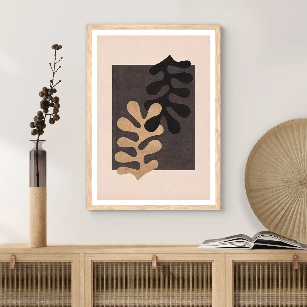 Poster in light oak frame - Absence and Completion - 30x40 cm