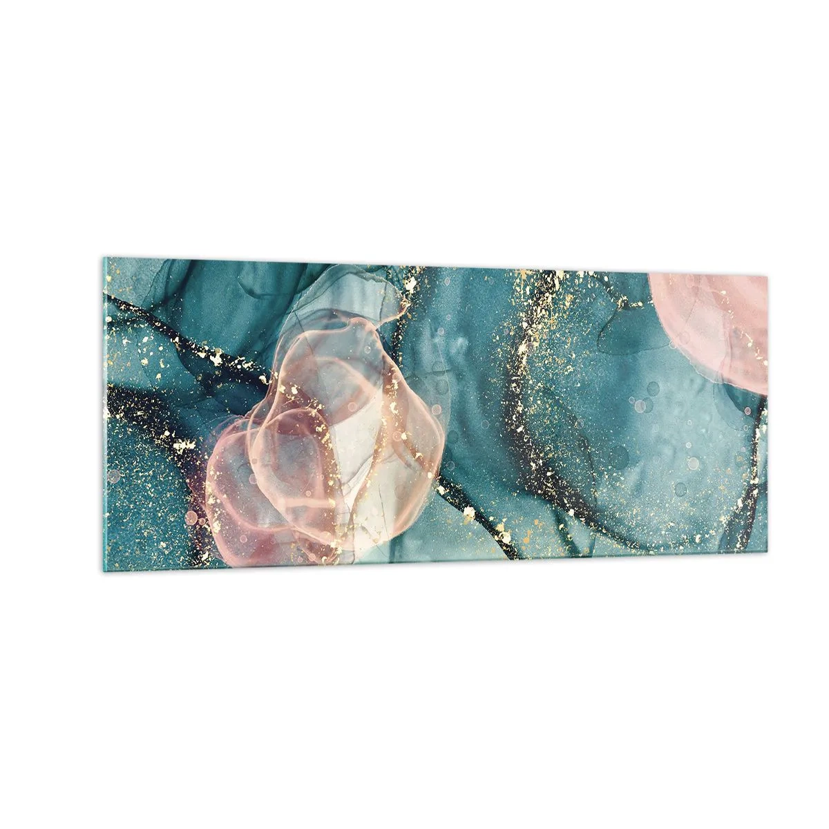 Glass picture - Silm Blue, Tulle Pink - 100x40 cm