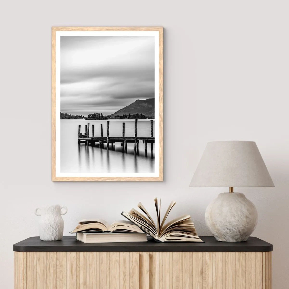 Poster in light oak frame - Tranquility and Power - 70x100 cm