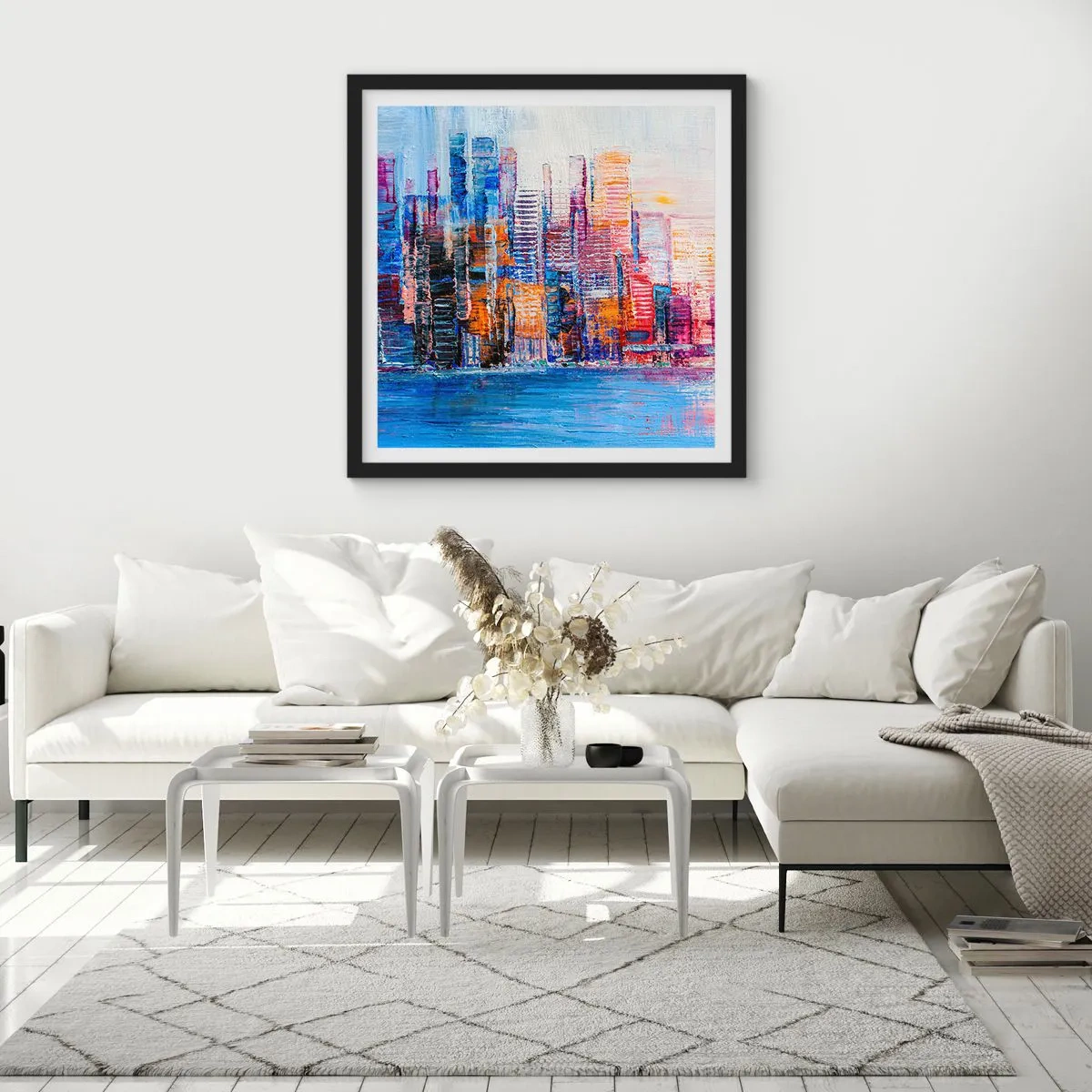 Poster in black frame - Joyful Metropolis - 50x50 cm