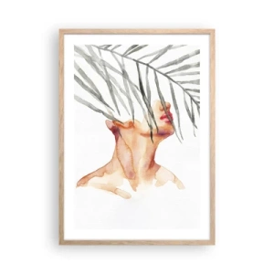 Poster in light oak frame - Feeling the Pulse of the Tropics - 50x70 cm