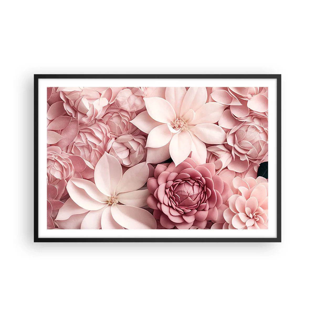 Poster in black frame - In Pink Petals - 91x61 cm