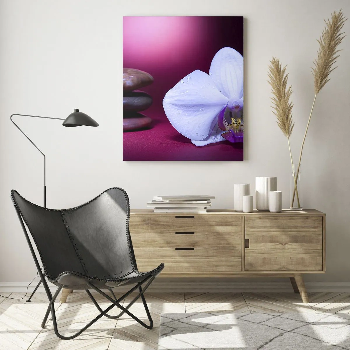 Glass picture - Study of Freshness in Purple - 50x70 cm