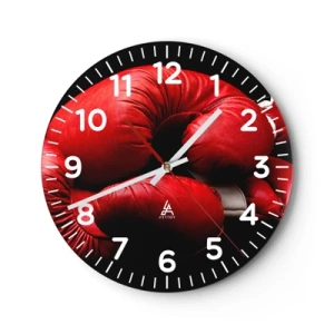 Wall clock - Clock on glass - Fight Emotions Are Behind Us - 40x40 cm