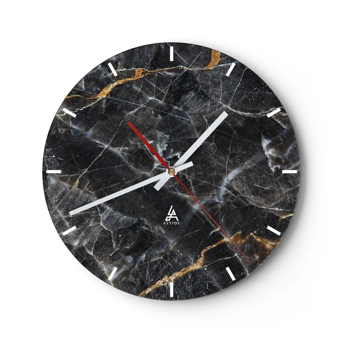 Wall clock - Clock on glass - Interior Life of a Stone - 40x40 cm