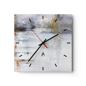 Wall clock - Clock on glass - Behind a Curtain of Air - 40x40 cm