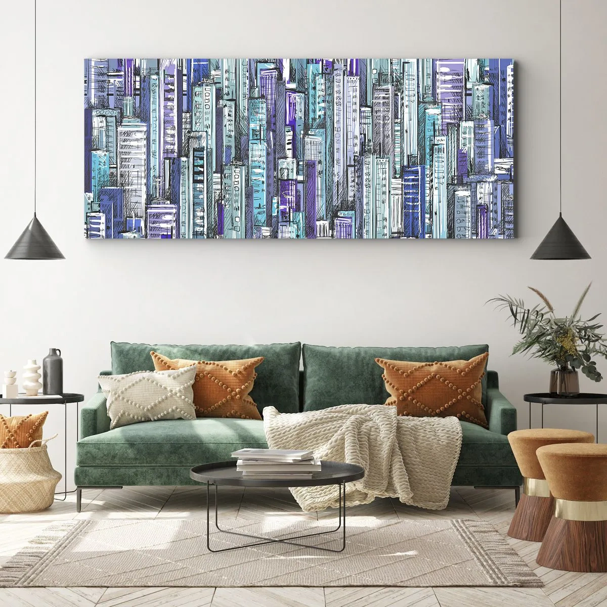 Canvas picture - Blue as the Sky - 120x50 cm