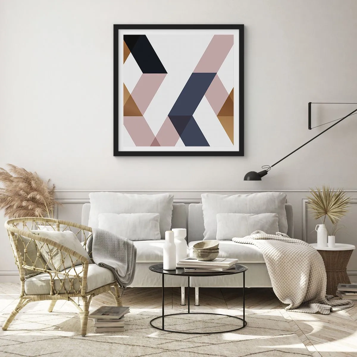 Poster in black frame - Planes and Angles - 60x60 cm