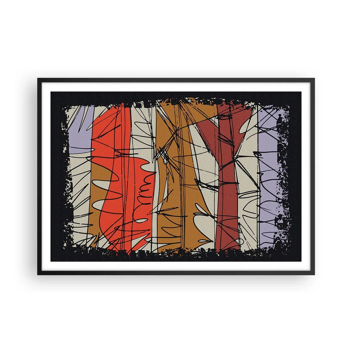 Poster in black frame - Spontaneous Composition - 100x70 cm