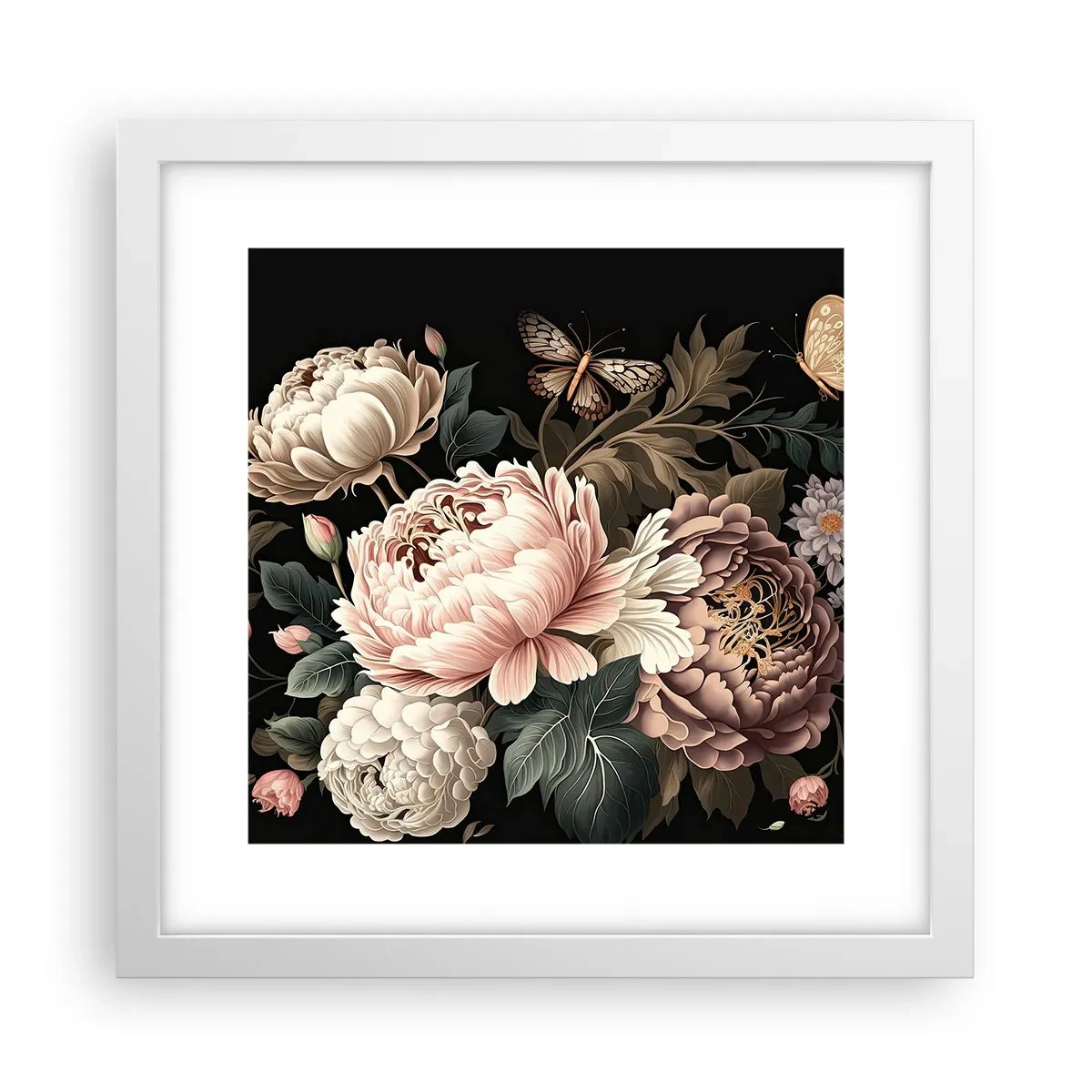 Poster in white frmae - Baroque Style - 30x30 cm
