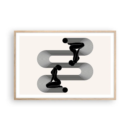 Poster in light oak frame - Sensual Symmetry - 91x61 cm