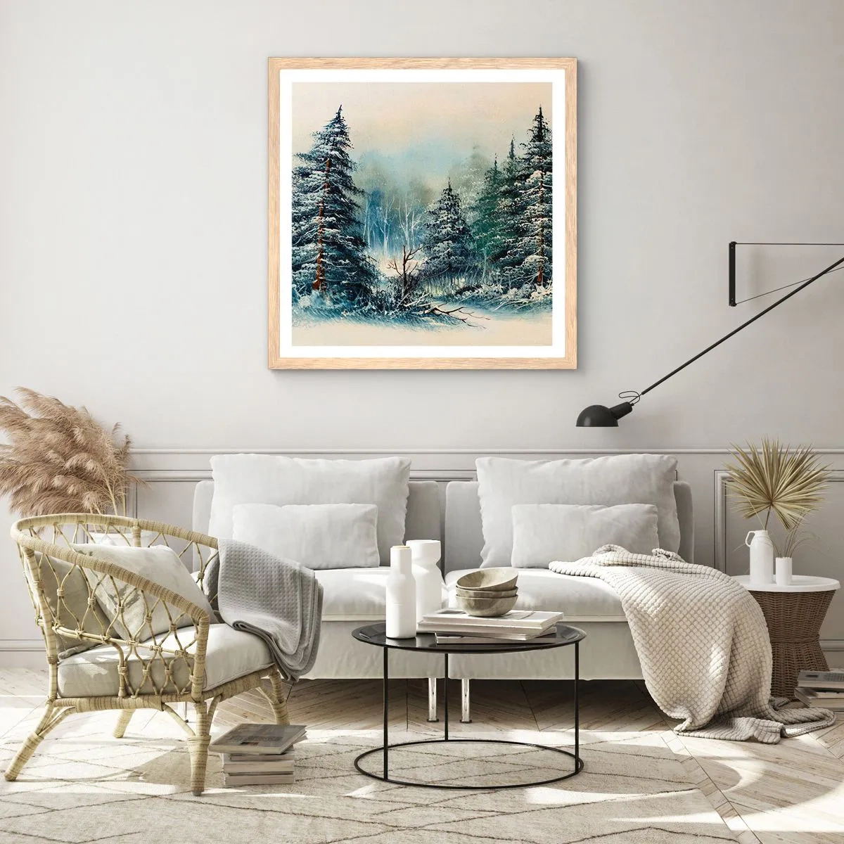 Poster in light oak frame - Ready for Christmas - 40x40 cm