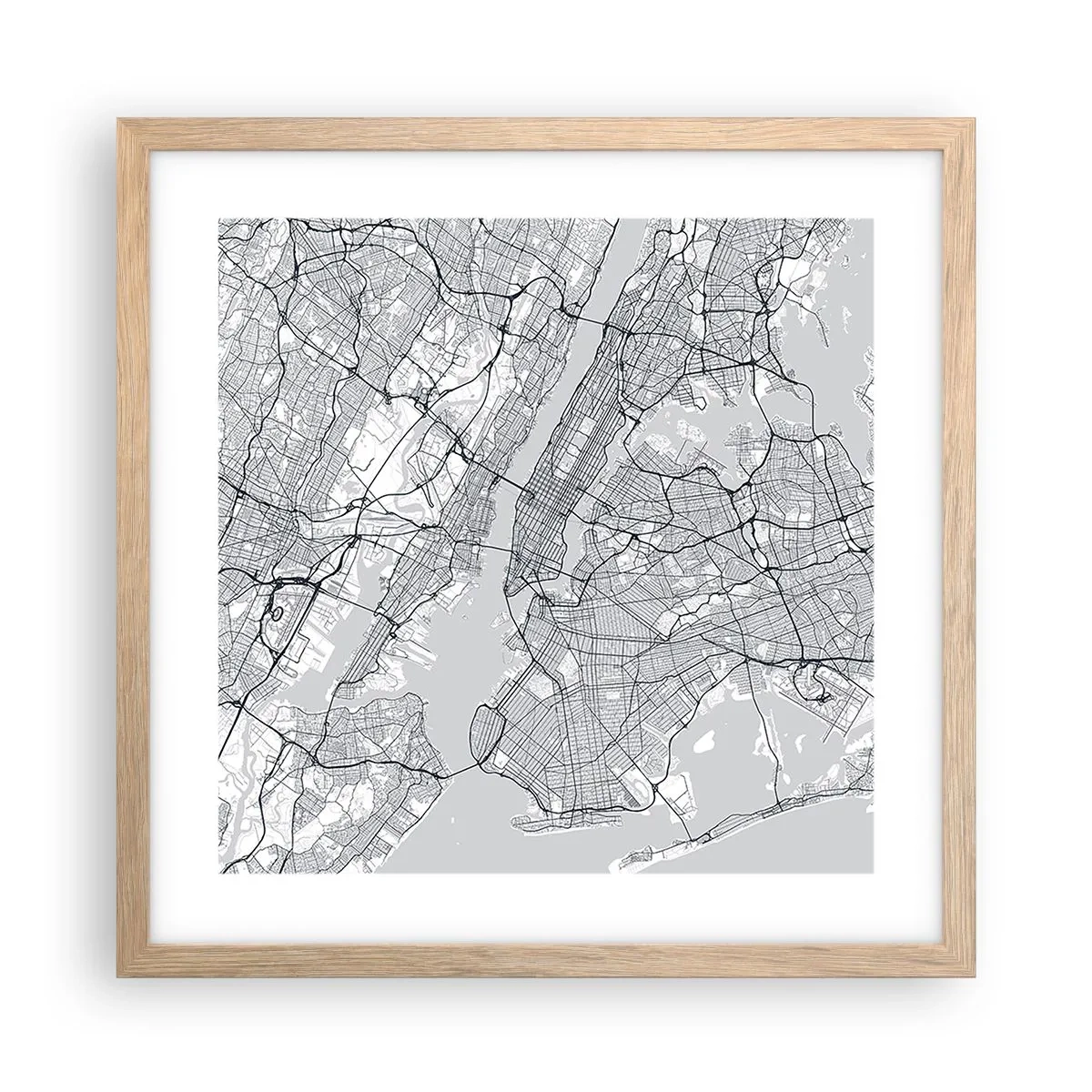 Poster in light oak frame - Anatomy of Metropolis - 40x40 cm