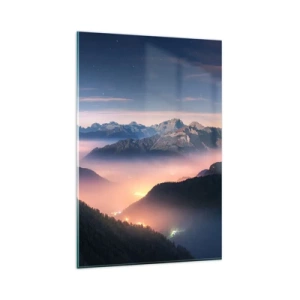 Glass picture - Light in the Valleys - 80x120 cm