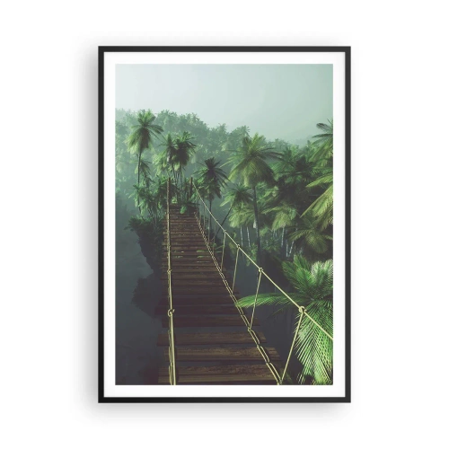Poster in black frame - Hanging Bridge in the Green - 70x100 cm