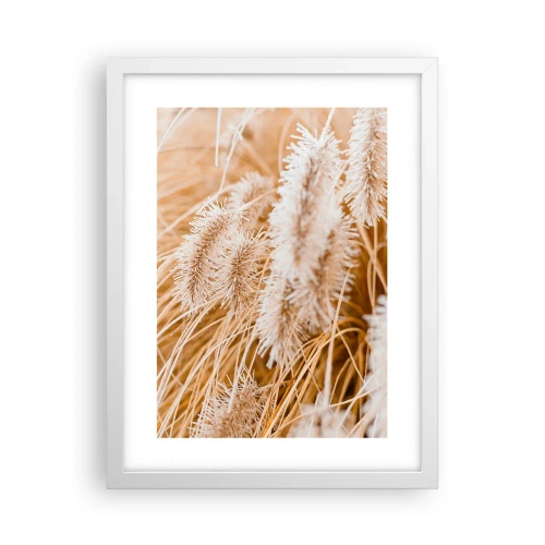 Poster in white frmae - Golden Rustling of Grass - 30x40 cm