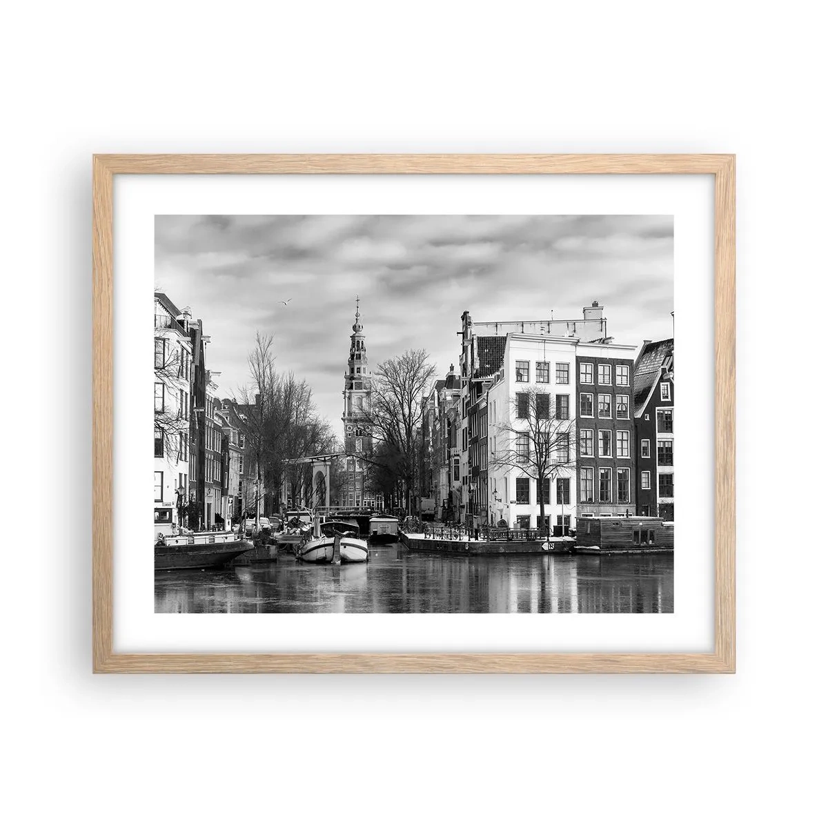 Poster in light oak frame - Amsterdam Atmosphere - 50x40 cm