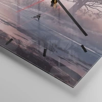 Clock face with lines