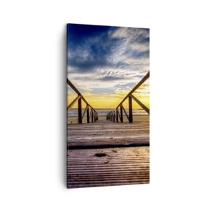 Canvas picture - Straight to a Quiet Beach at Sunset - 45x80 cm
