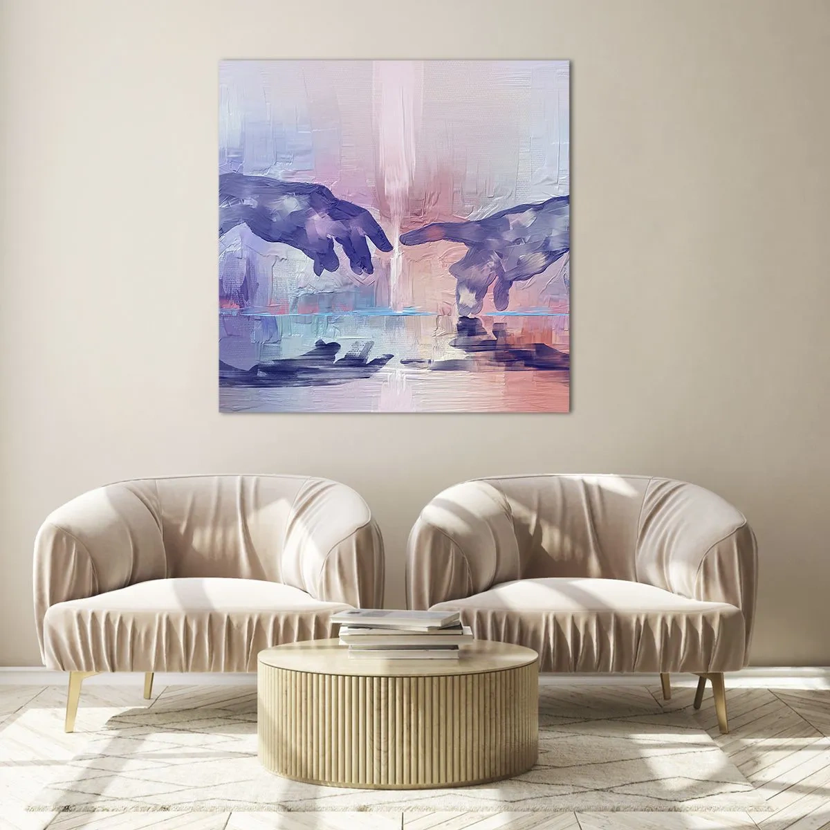 Glass picture - Godly Spark of Life - 30x30 cm