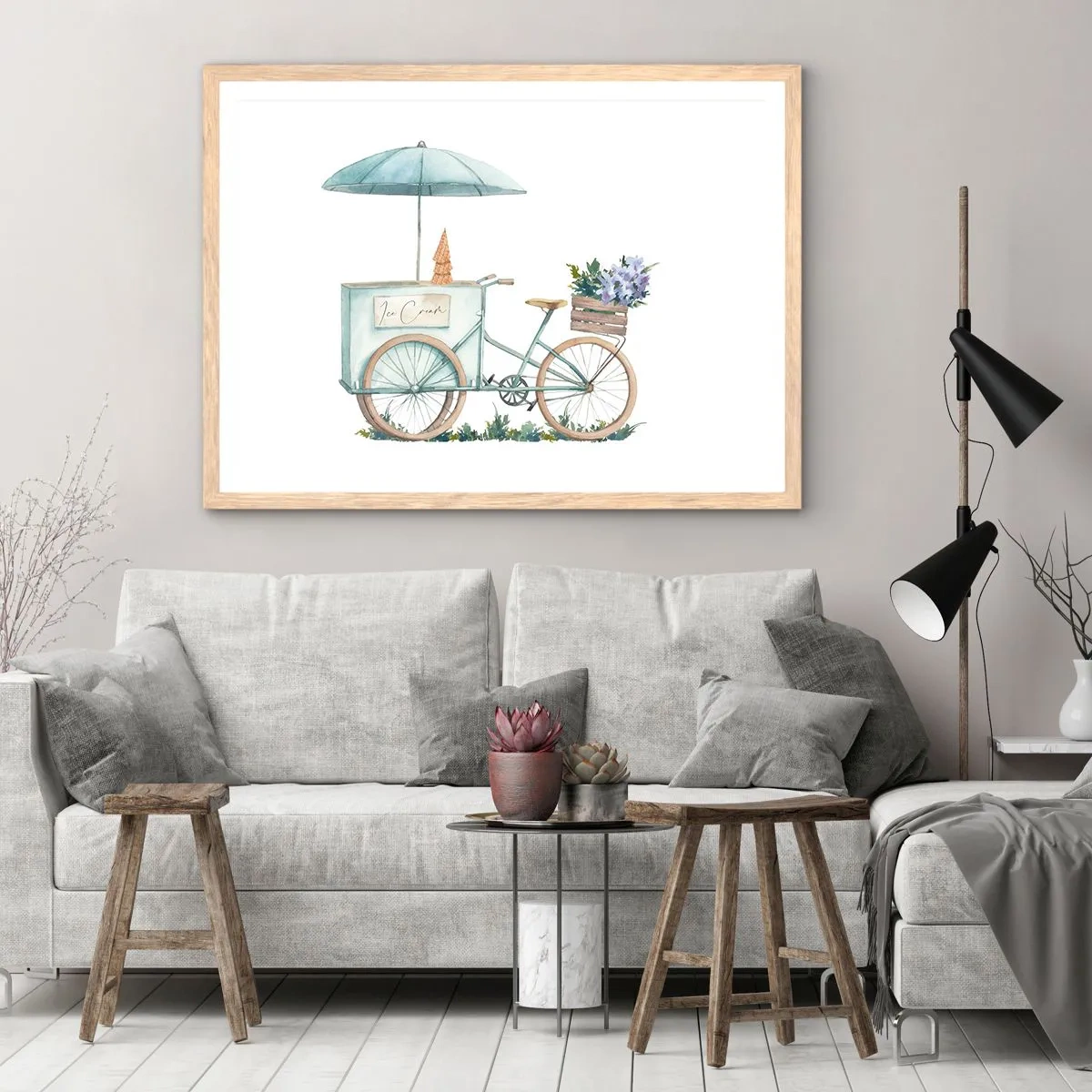 Poster in light oak frame - Sweet Memory of the Summer - 91x61 cm