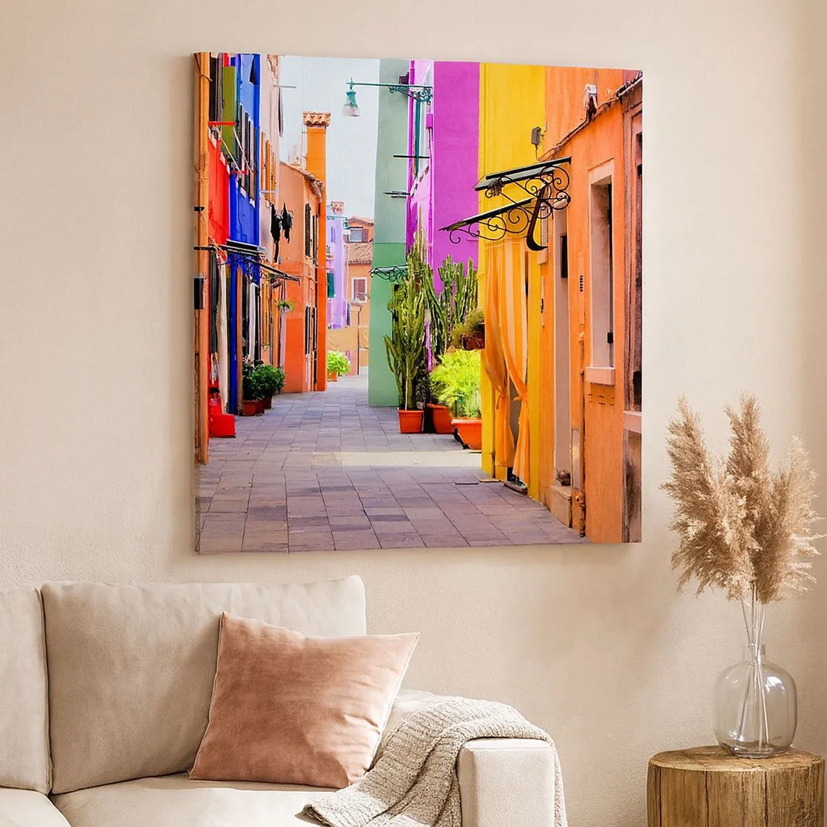 Canvas picture - Rainbow Alley - 30x30 cm