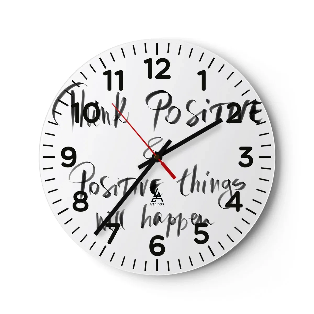 Wall clock - Clock on glass - How to Live? - 30x30 cm