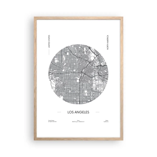 Poster in light oak frame - Anatomy of Los Angeles - 50x70 cm