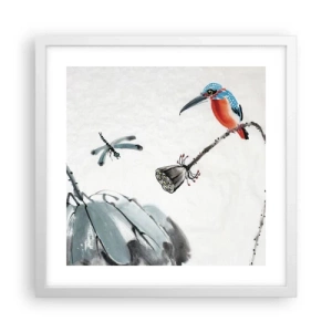 Poster in white frmae - Life of a Meadow - 40x40 cm