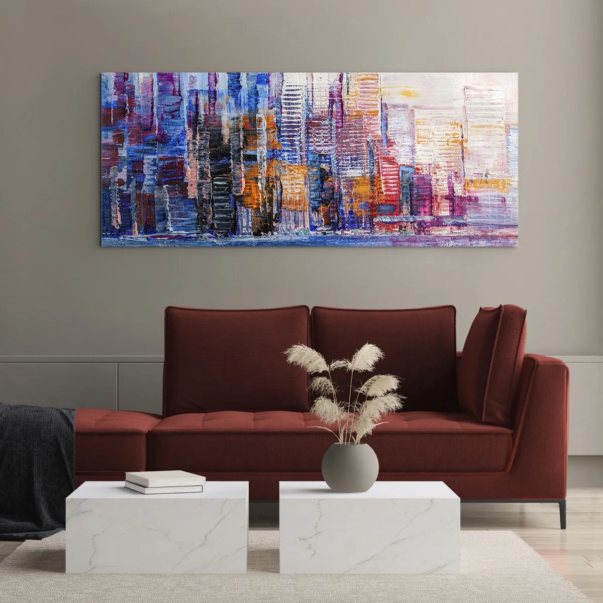 Glass picture - Joyful Metropolis - 100x40 cm
