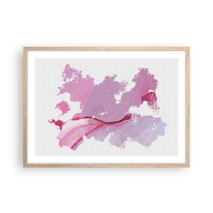 Poster in light oak frame - Map of a Pink World - 70x50 cm