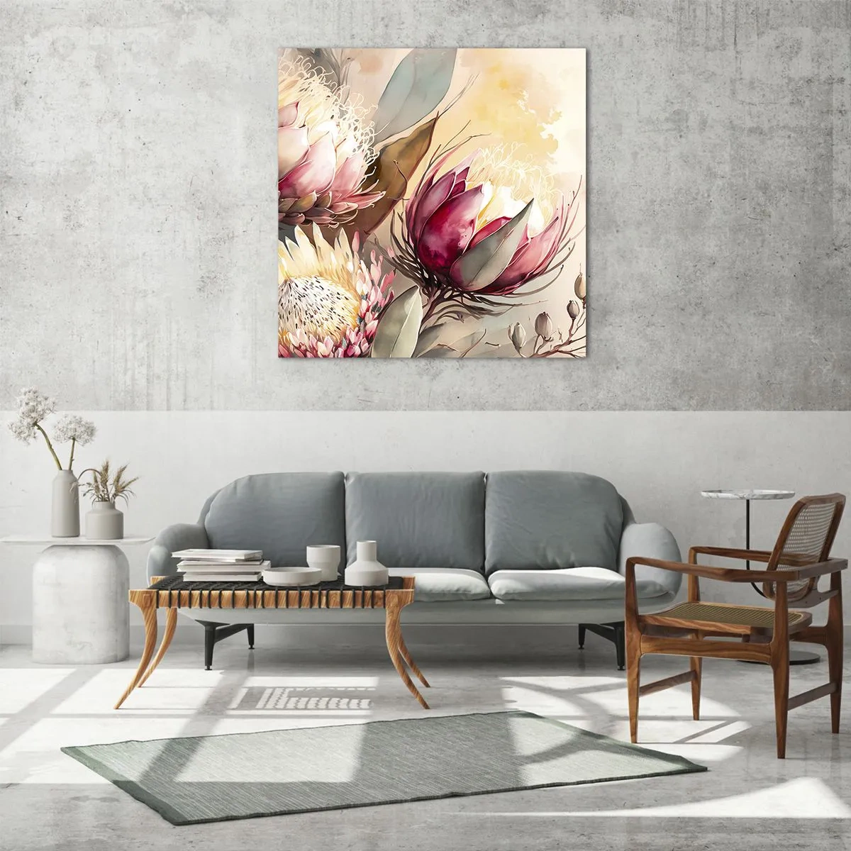 Glass picture - Profile and En Face - 70x70 cm