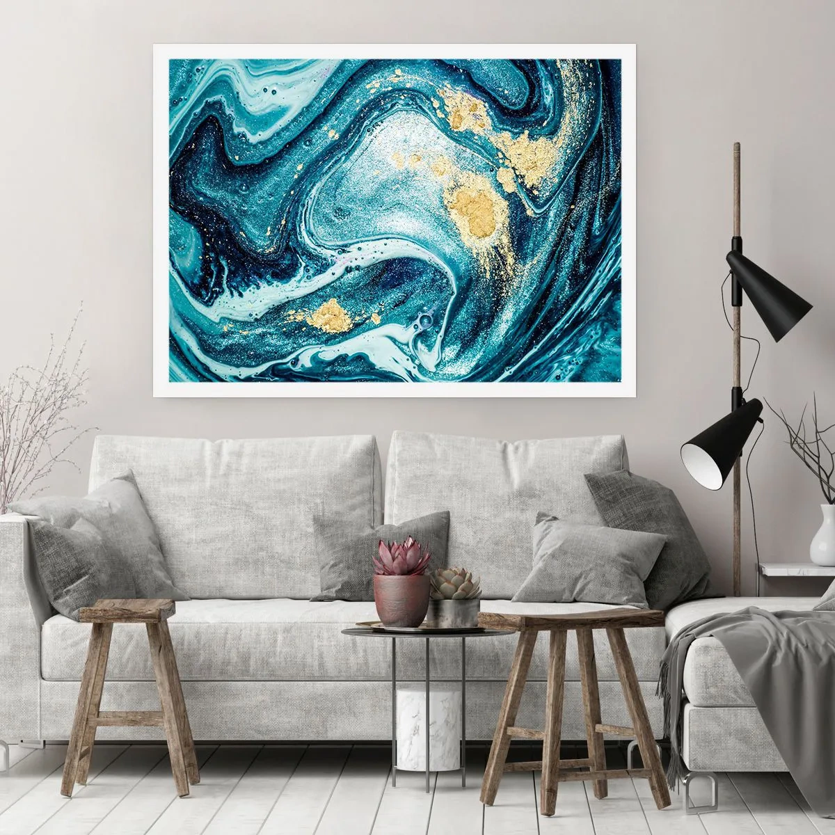 Poster - Blue Whirl - 40x30 cm