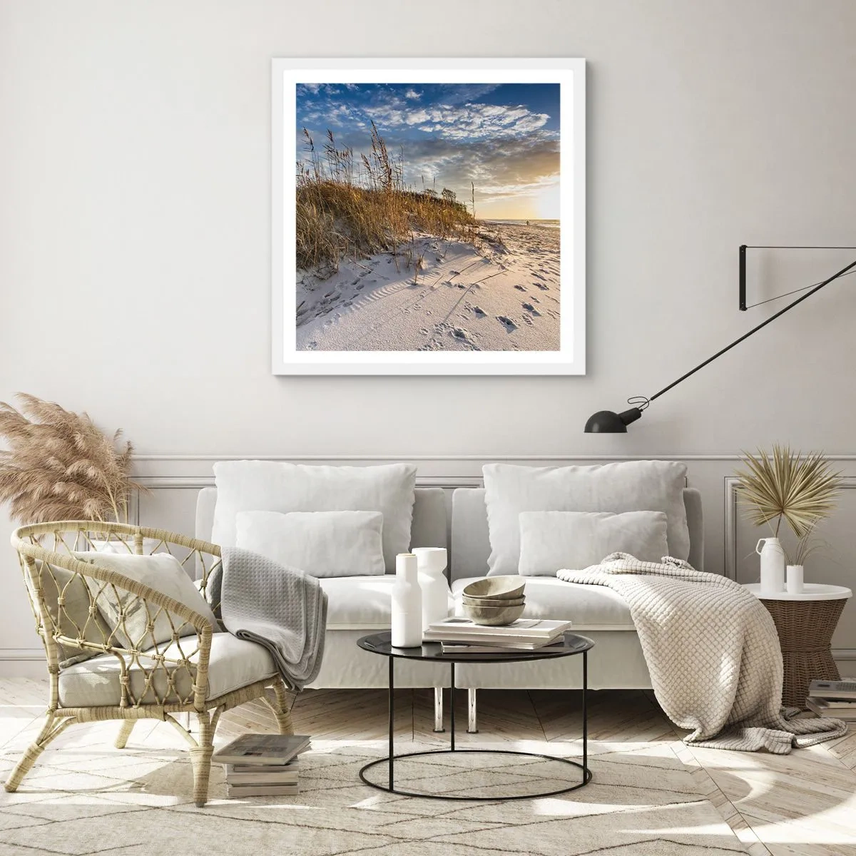 Poster in white frmae - Invitation to a Walk - 50x50 cm