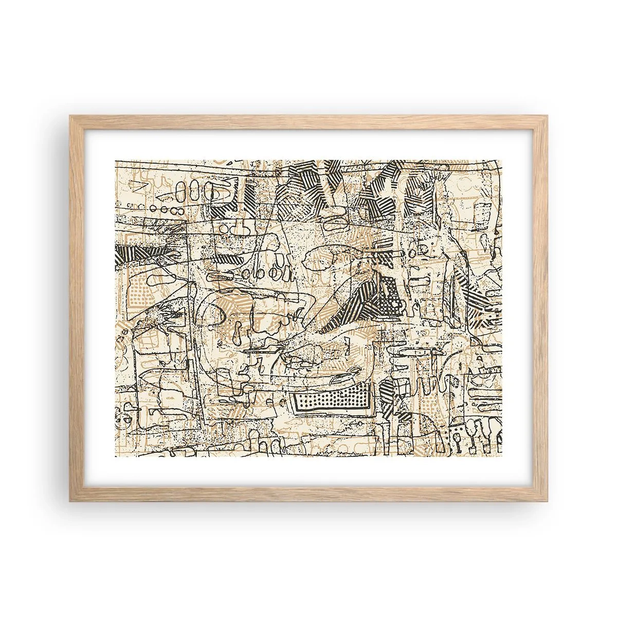 Poster in light oak frame - Waiting to Be Decoded - 50x40 cm