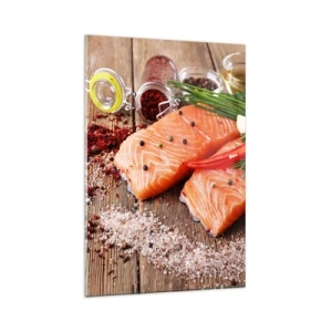 Glass picture - Norwegian Adventure in the Kitchen - 80x120 cm