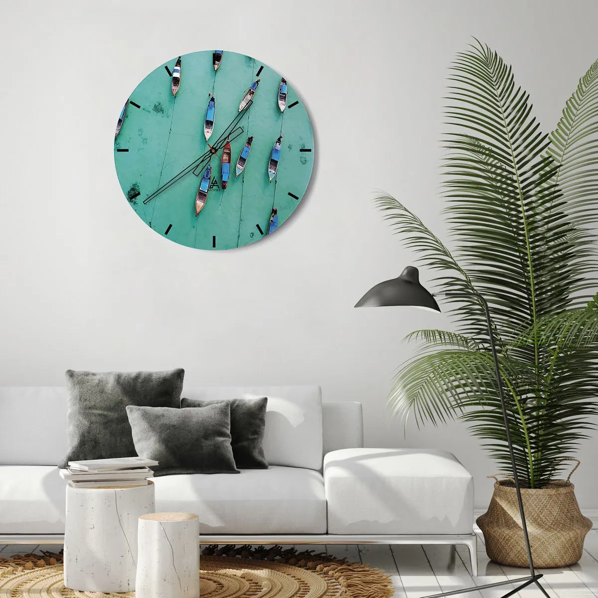 Wall clock - Clock on glass - In Joyful Expectation - 40x40 cm